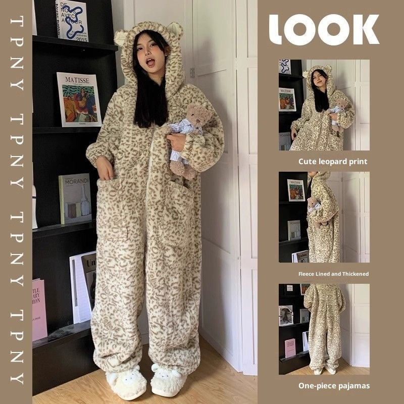 Cute Hooded Integrated Ladies' Homewear