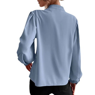 Women's Long-sleeved Single-row Button Loose Top