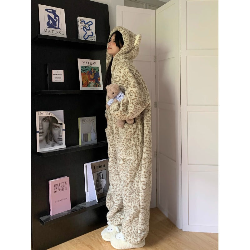 Cute Hooded Integrated Ladies' Homewear