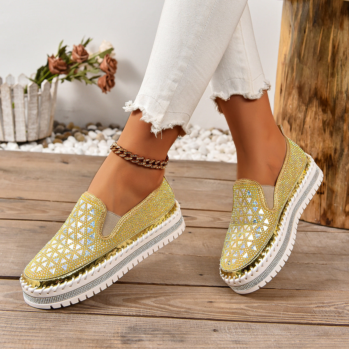 Casual Sneakers Pedal Four Seasons Thick Bottom All-matching Flat Shoes