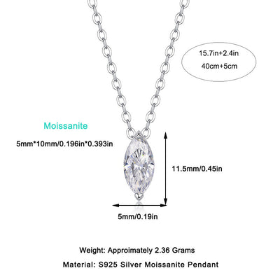 All-match Simple Leisure Fashion Moissanite Yis Style Horse Eye Pendant Necklace