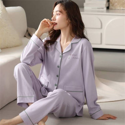 Women's Cotton Pajamas Can Be Worn Outside In Spring And Autumn