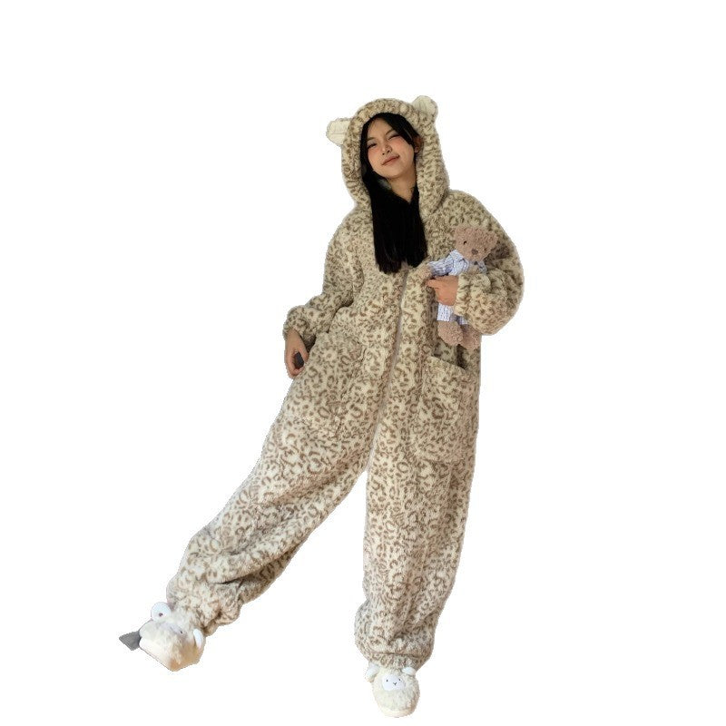 Cute Hooded Integrated Ladies' Homewear