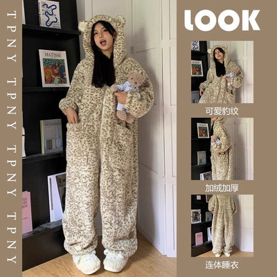 Cute Hooded Integrated Ladies' Homewear