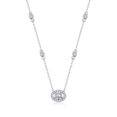 All-match Simple Leisure Fashion Moissanite Yis Style Horse Eye Pendant Necklace